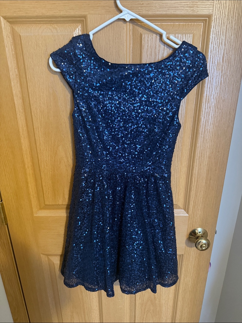 Navy Blue Sequin Dress
